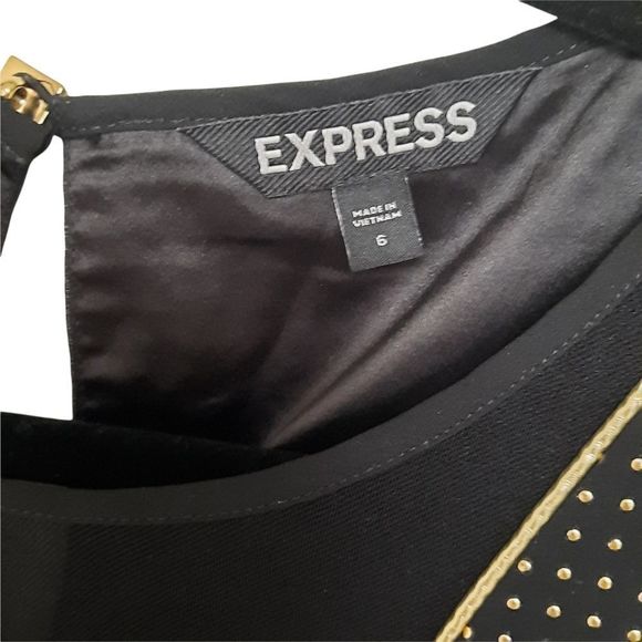 Express Black Sudded Mini Dress Sz S - Picture 6 of 14